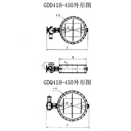 GDD41H-450(電動)、GDQ41H-450(氣動)電/氣驅(qū)動高溫蝶閥