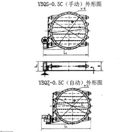 YBQS-0.5C(手動)、YBQZ-0.5(自動)多葉氣流調(diào)節(jié)閥(圓形)